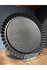 28 cm Siyah Granit Tart Kalıbı – Yapışmaz Döküm Görünümlü Metal Kalıp