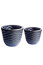 2'li Elmas Kesim Saksı Seti – 11x12 cm ve 9x9 cm Modern Dekoratif Saksı