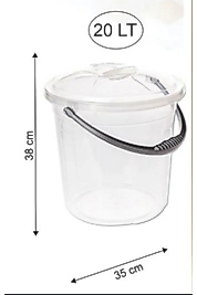20 Litre Çok Amaçlı Kova – Şeffaf Kapaklı, Dayanıklı Plastik