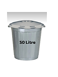 50 L Gri Kapaklı Çöp Kovası – Dayanıklı Plastik Gövde