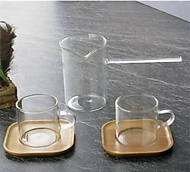 KIZILELMADA Borex Cam Cezve Seti 3 Parça