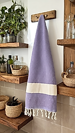 Unisex Mor Elmas Peştemal Havlu – Şık ve Pratik Kullanım, %100 Pamuk, (90 x 150 cm)