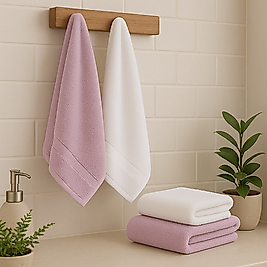 Home Collection 4’lü Banyo Havlu Seti – Pamuklu ve Yumuşak Dokulu, Emici Kumaş