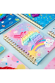 Unicornlu Popit Detaylı A5 Spiralli Not Defteri – Renkli ve Eğlenceli Tasarım