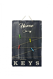 Dekoratif Home Keys Ahşap Resimlik Notluk Anahtarlık 39x25 cm