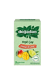Mango & Lime Aromalı Yeşil Çay – 18’li Poşet | Tropik Ferahlık, Dengeli Lezzet