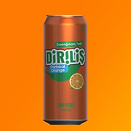 Diriliş 330 ml Portakal Aromalı Gazoz – 24’lü Kutu Paket | Serinletici Meyve Aromalı İçecek