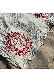 Kırmızı Detaylı Peştemal & Plaj Havlusu – %100 Pamuk | 100x200 Cm, Beyaz Zeminli