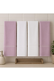 Home Collection 4’lü Banyo Havlu Seti – Pamuklu ve Yumuşak Dokulu, Emici Kumaş