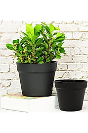 Yalı Saksı 2'li Set – 23x22 cm (6 Litre) & 19x17 cm (3 Litre) Dayanıklı Plastik Saksı