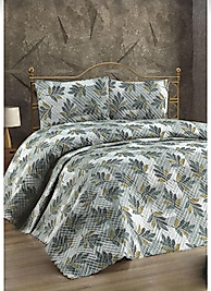 Çiçek Desenli Ultrasonic Kapitone Yatak Örtüsü Takımı, Çift Kişilik | 3 Parça, Yumuşak & Şık Tasarım