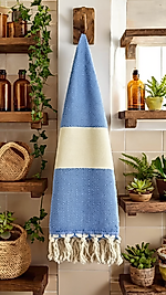 Unisex Mavi Peştemal Havlu – Şık ve Pratik Kullanım, %100 Pamuk, (90 x 150 cm)