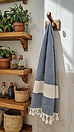 Unisex Siyah Elmas Peştemal Havlu – Şık ve Pratik Kullanım, %100 Pamuk, (90 x 150 cm)