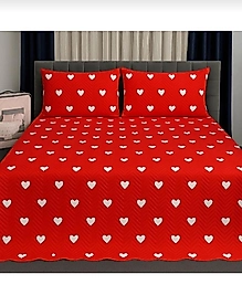 Ultrasonic Kapitone Yatak Örtüsü Takımı – Çift Kişilik | Kırmızı Renk, Yumuşak Dokulu, 3 Parça Set