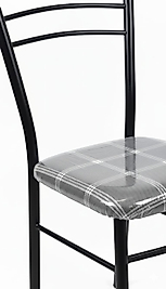 Kareli Desenli PVC Korumalı Metal Sandalye – Dayanıklı & Şık