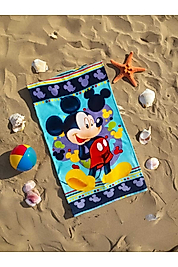 Lisanslı Mickey Mouse Plaj Havlusu – 70x140 cm, %100 Pamuk, Çocuklar İçin