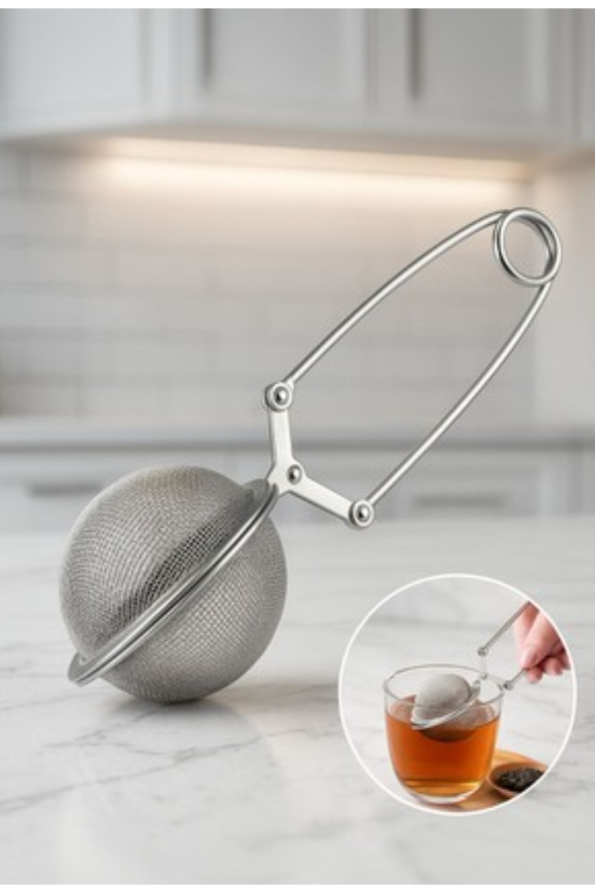 Paslanmaz Çelik Top Çay Süzgeci – Bitki ve Demleme İçin