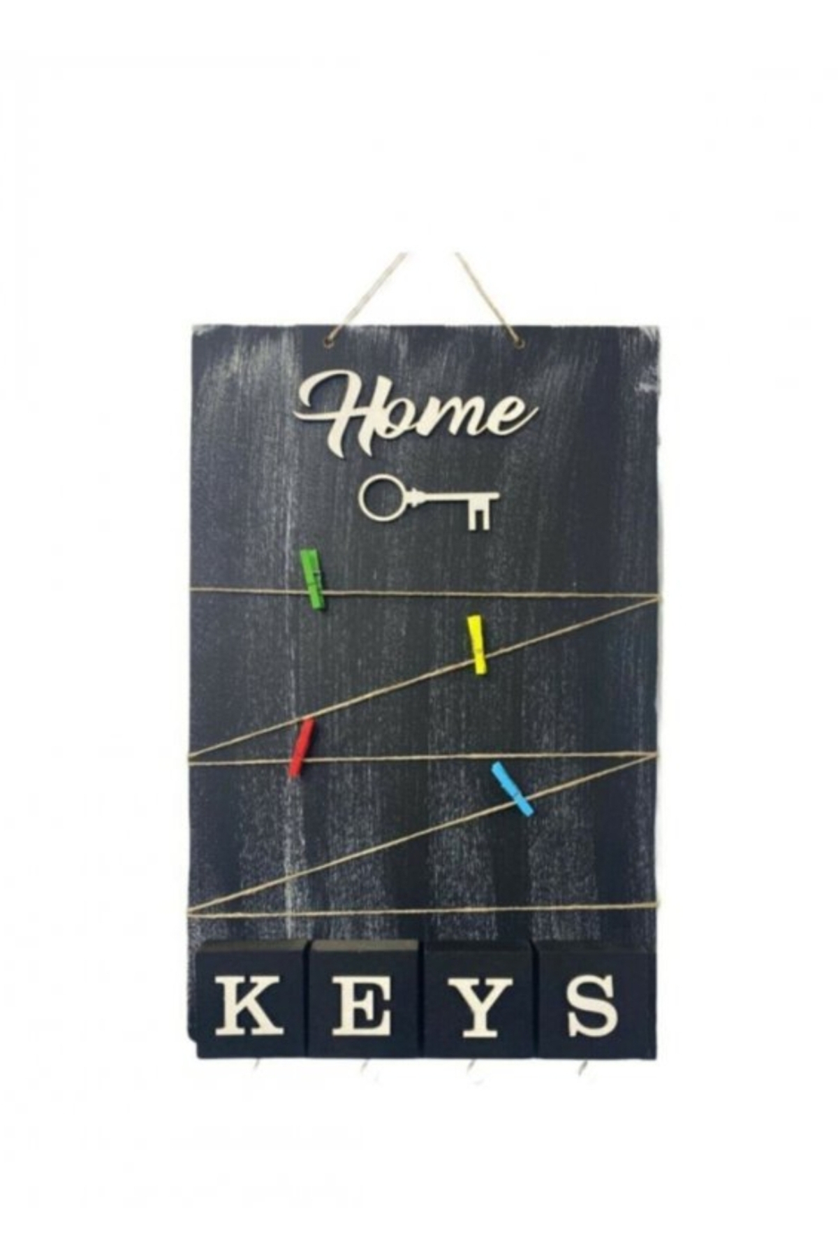 Dekoratif Home Keys Ahşap Resimlik Notluk Anahtarlık 39x25 cm