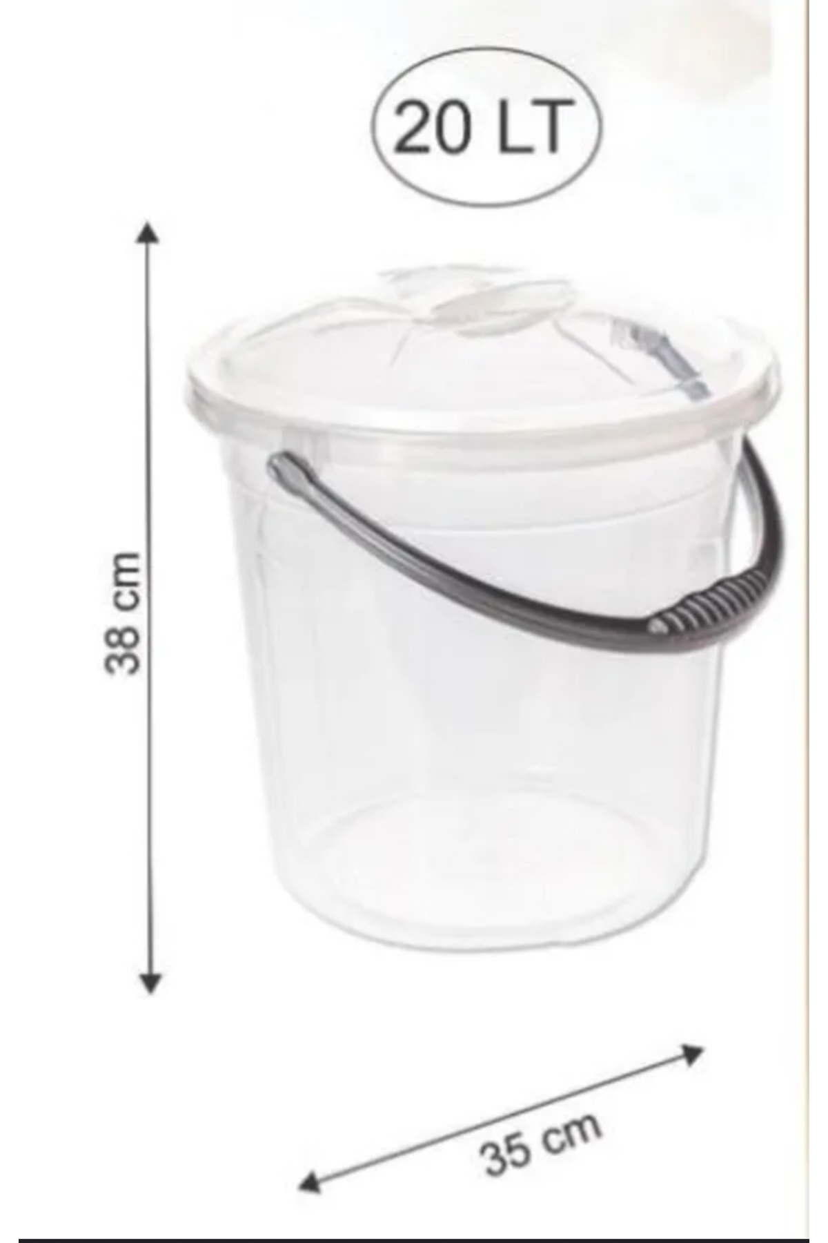 20 Litre Çok Amaçlı Kova – Şeffaf Kapaklı, Dayanıklı Plastik
