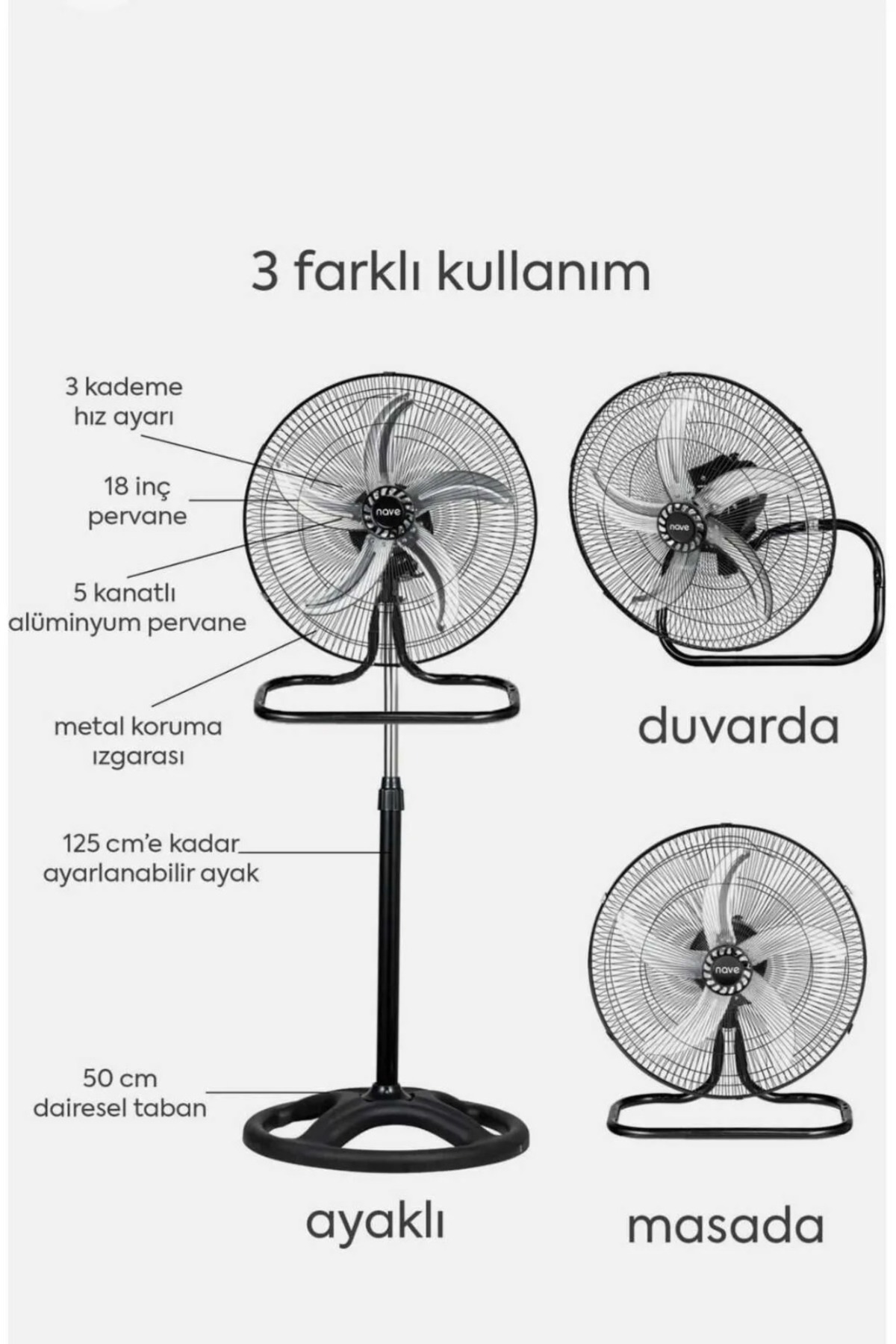 18 Inch NT-08S Vantilatör – Sessiz, Güçlü Motor, Ayarlanabilir Yükseklik