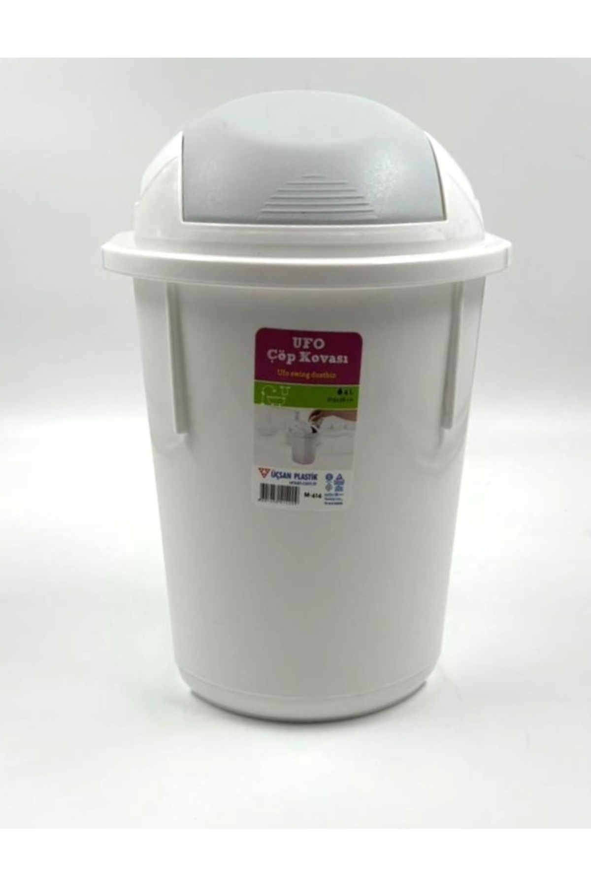 Üçsan Plastik UFO 4 Litre Kapaklı Çöp Kovası 19x28 cm