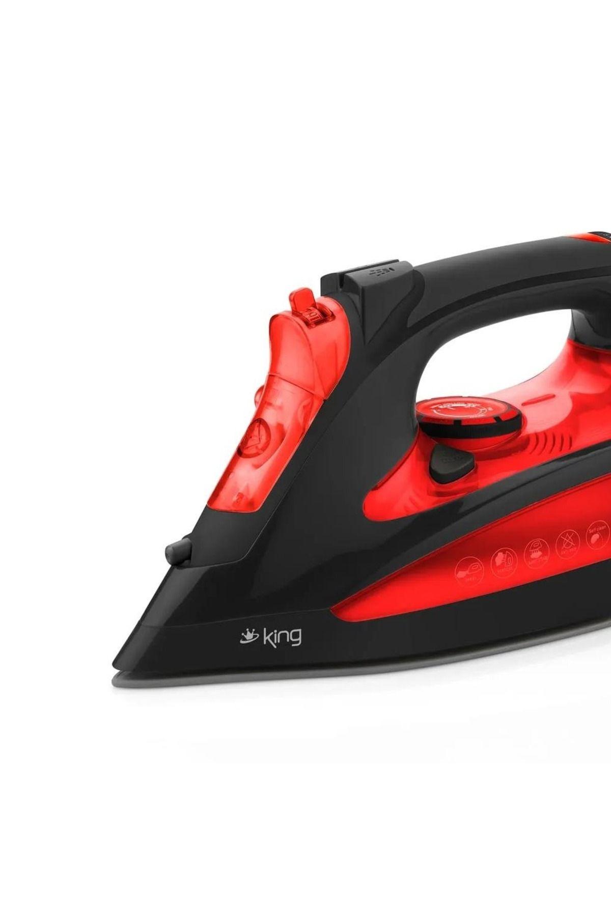 Osborn 2600W Buharlı Ütü – Kırmızı, Otomatik Kapanma ve Kireç Önleyici Sistem