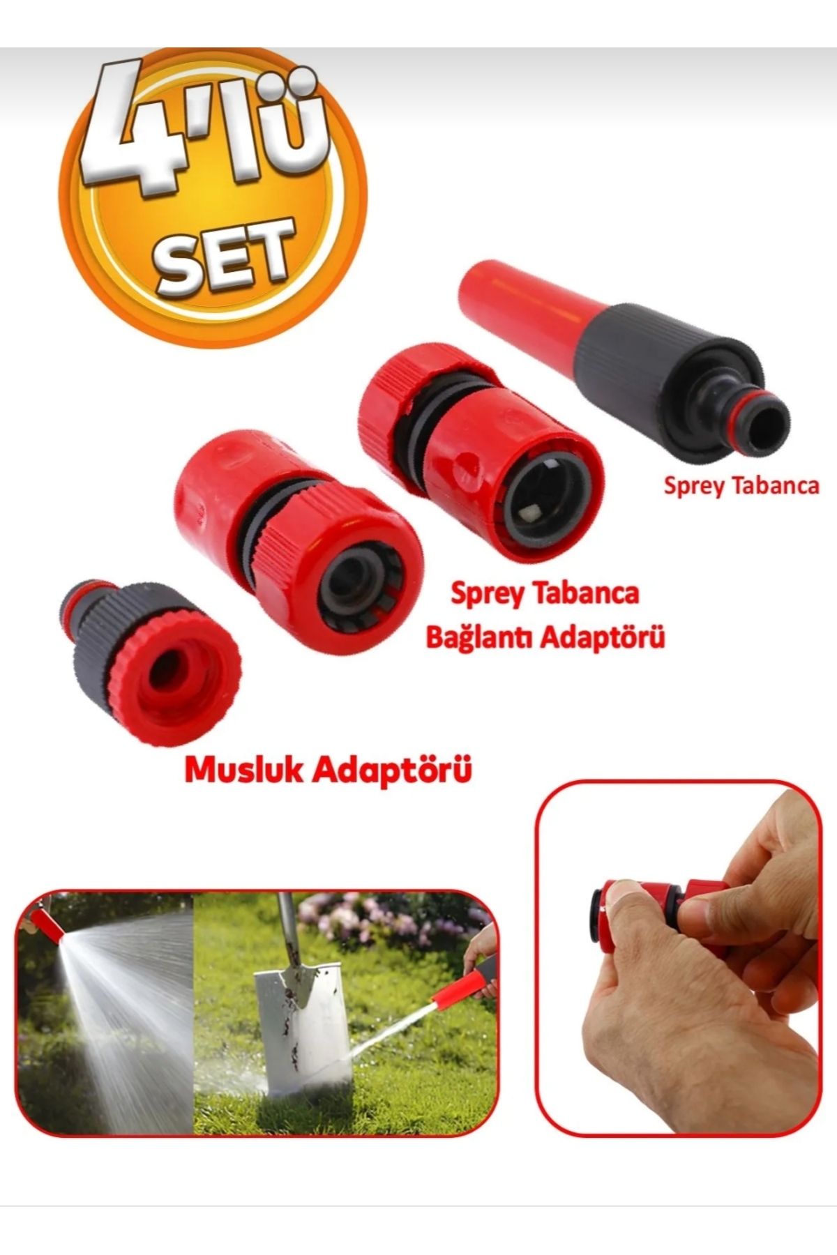 Bahçe Sulama İçin 4’lü Musluk Adaptör Seti | Hızlı ve Sızdırmaz Bağlantı