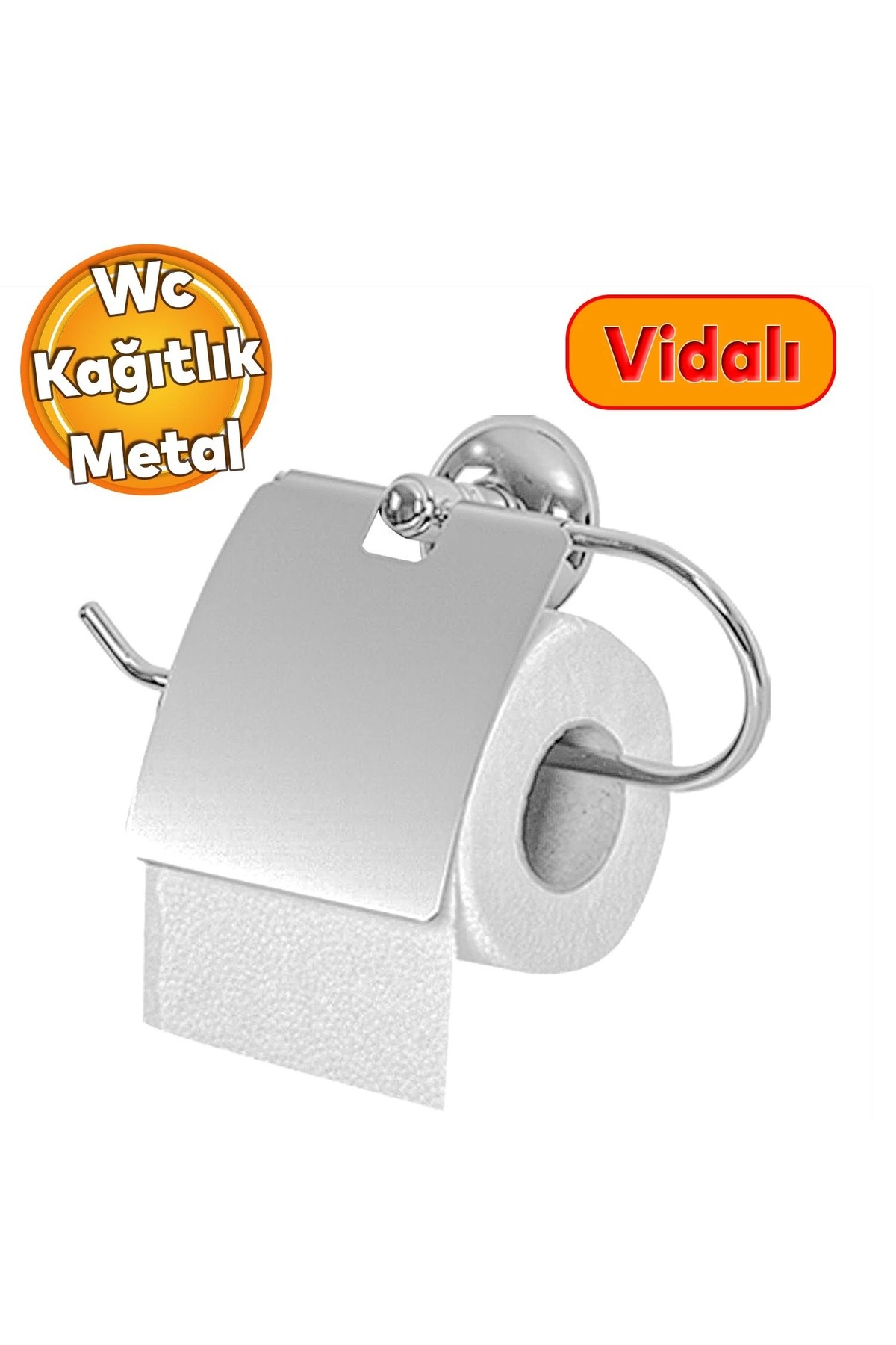 Paslanmaz Metal Rulo Kağıtlık | Suya Dayanıklı Banyo Aparatı