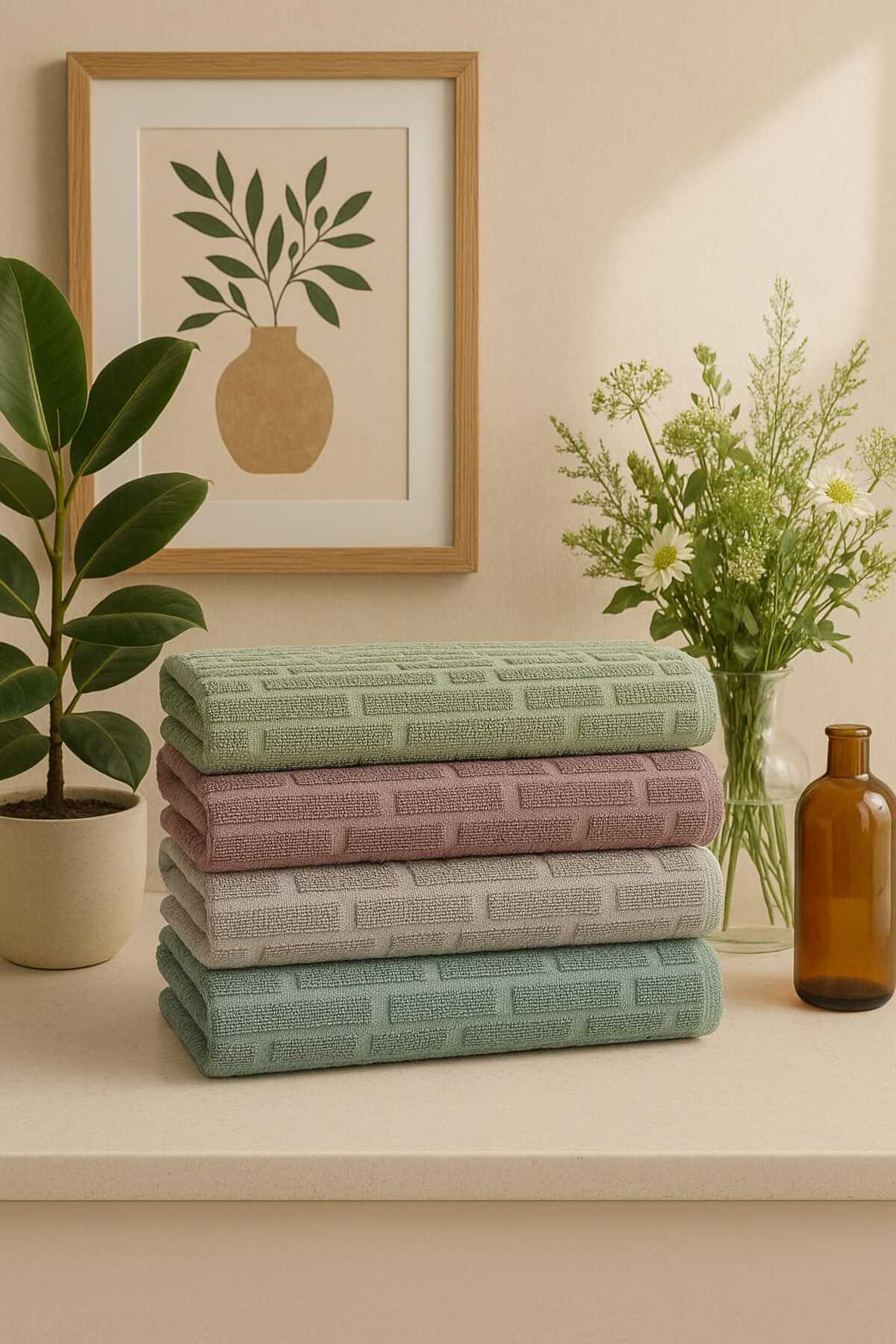 2'li Mint Yeşili El ve Mutfak Havlusu Seti – 30x50 cm | Yumuşak Dokulu, Şık ve Emici