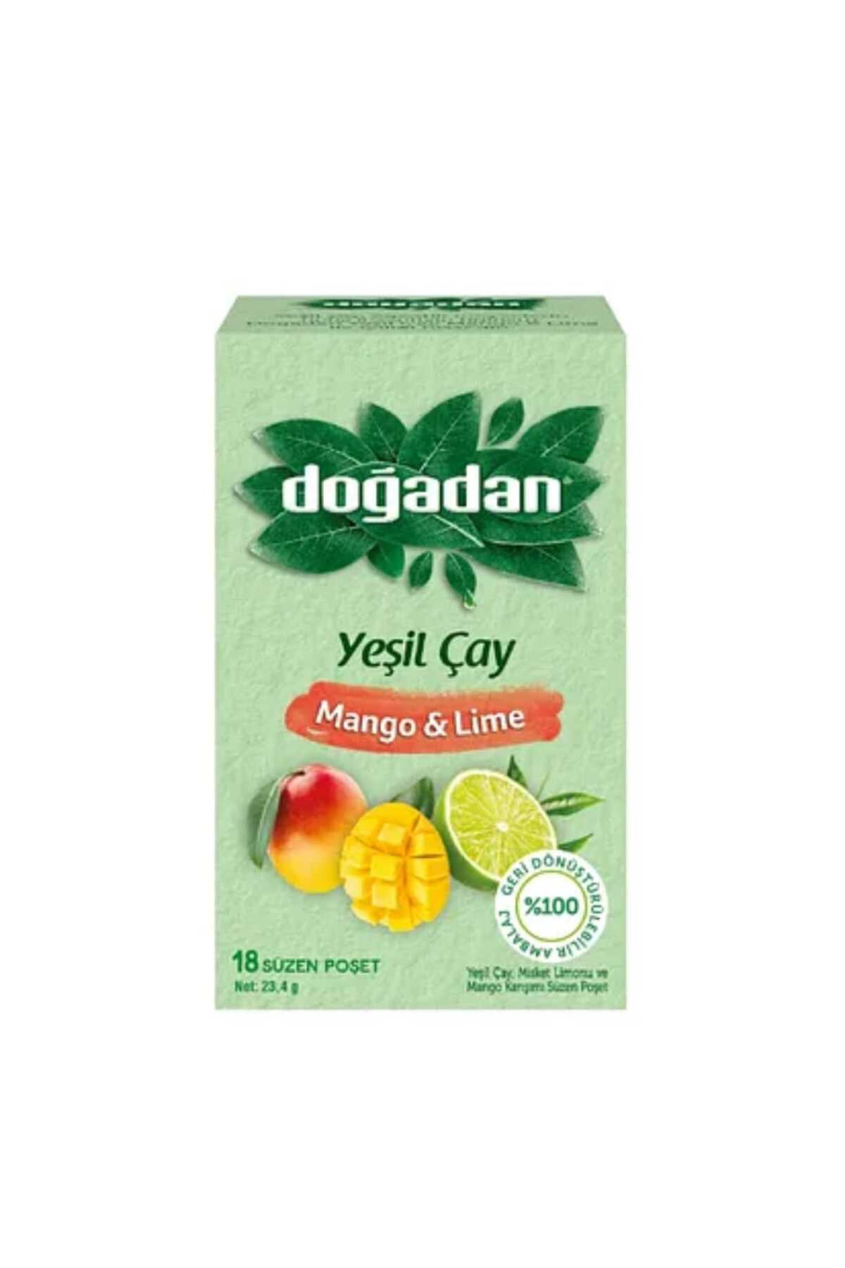 Mango & Lime Aromalı Yeşil Çay – 18’li Poşet | Tropik Ferahlık, Dengeli Lezzet