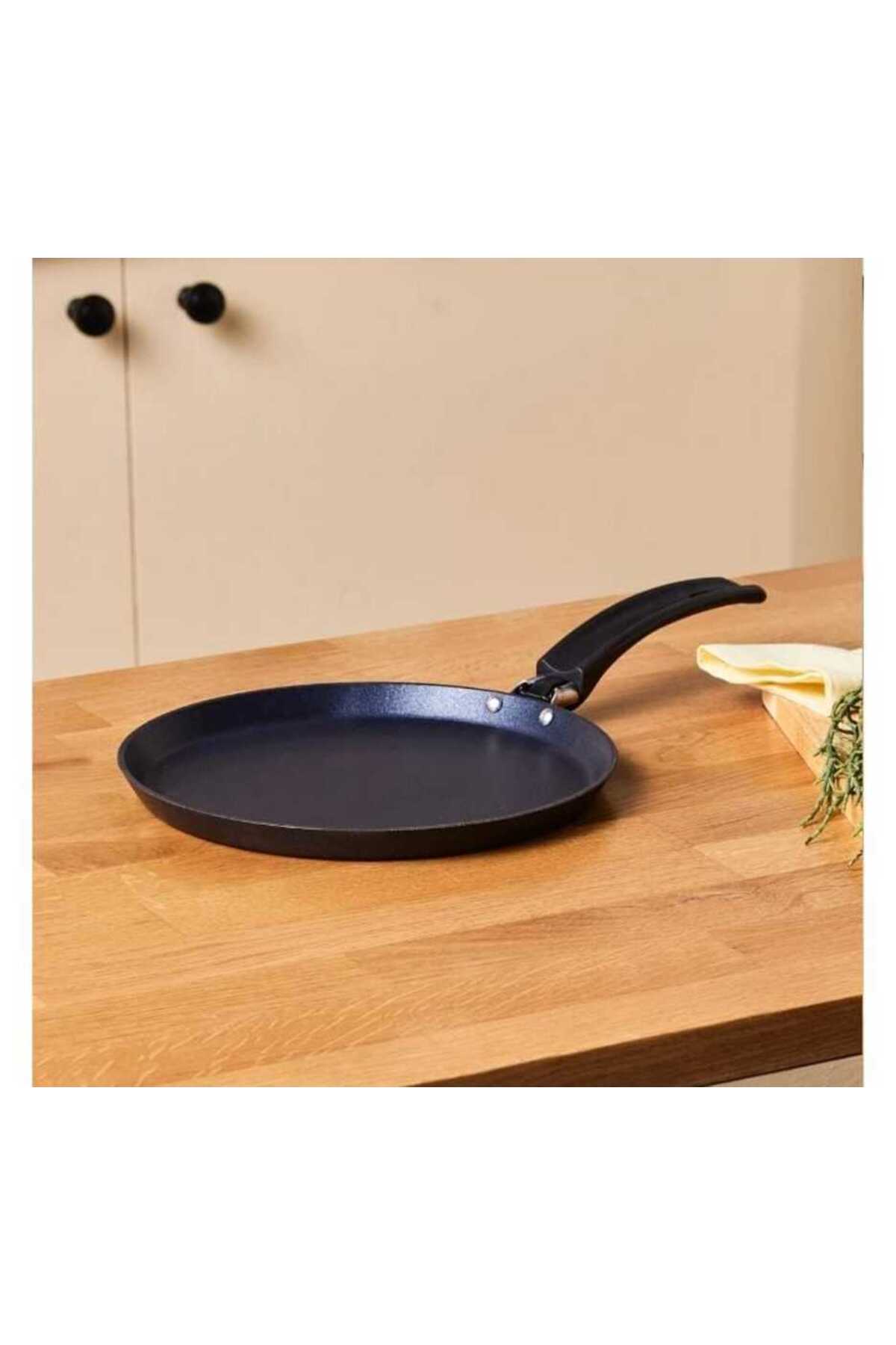 Granit Kaplama Krep Tavası Siyah – 28 Cm, Yapışmaz Yüzey