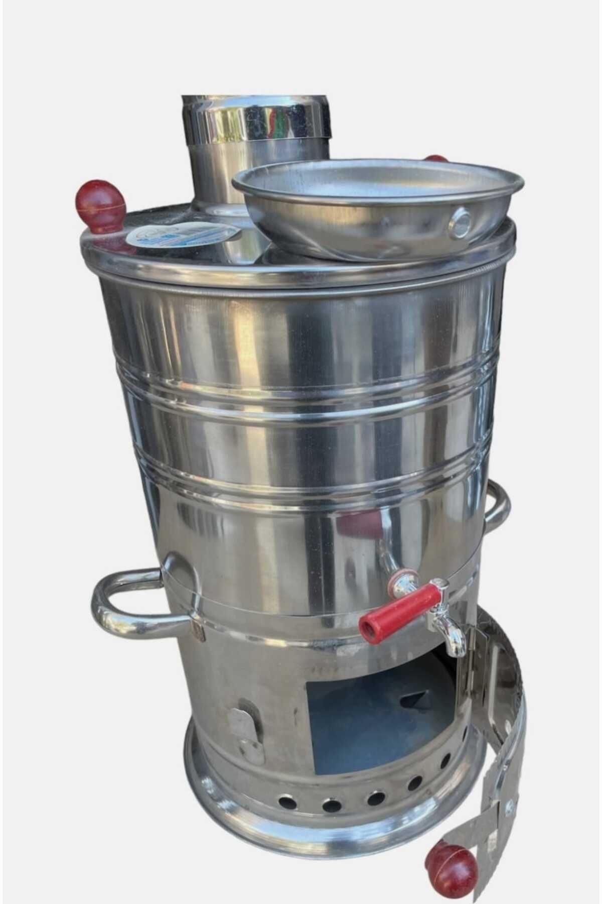 Paslanmaz Alüminyum Alaşımlı Çelik Kömürlü Semaver – 5 Litre – Bahçe & Piknik Tipi