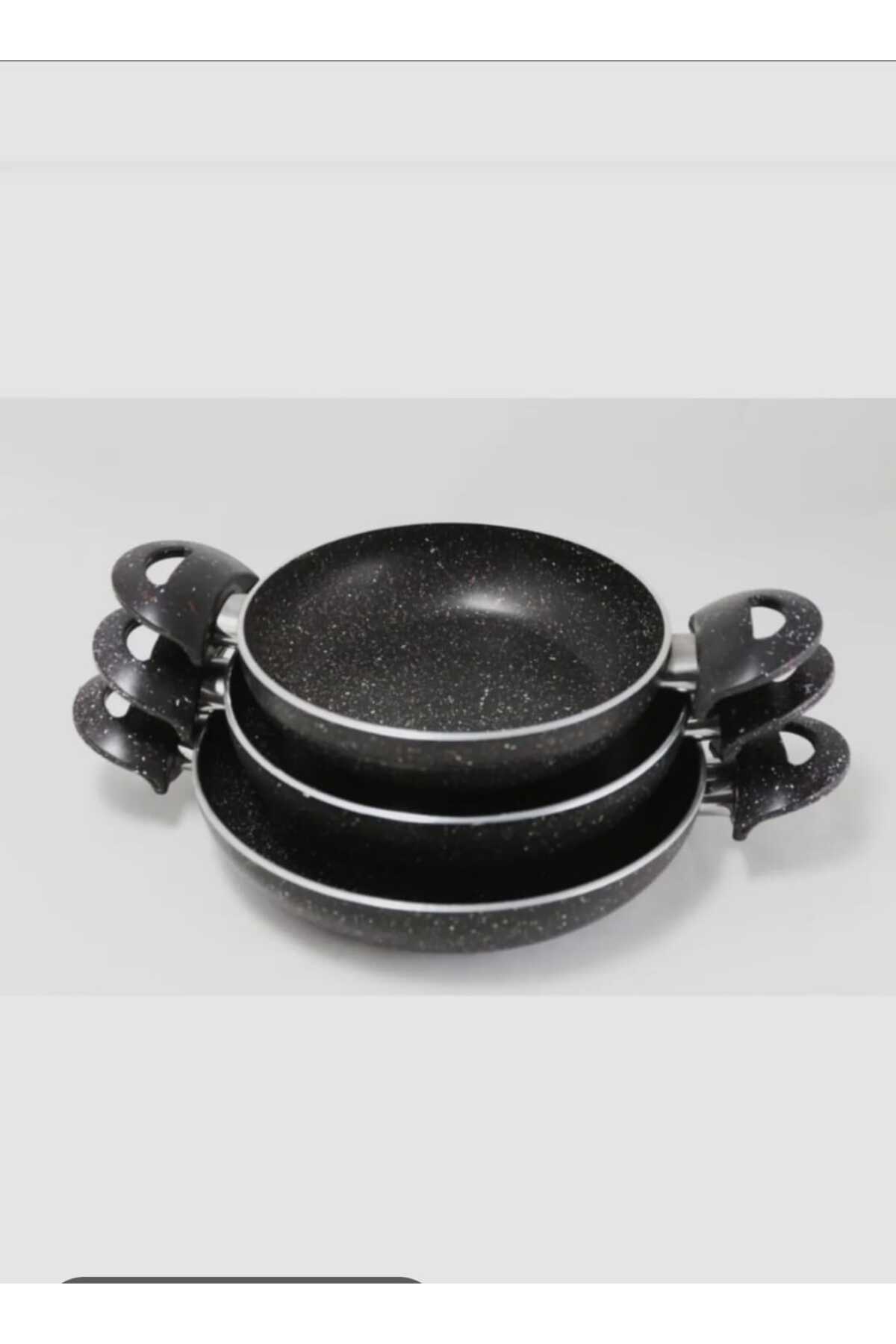22 cm Siyah Granit Kulplu Tava – Yapışmaz ve Dayanıklı Yüzey