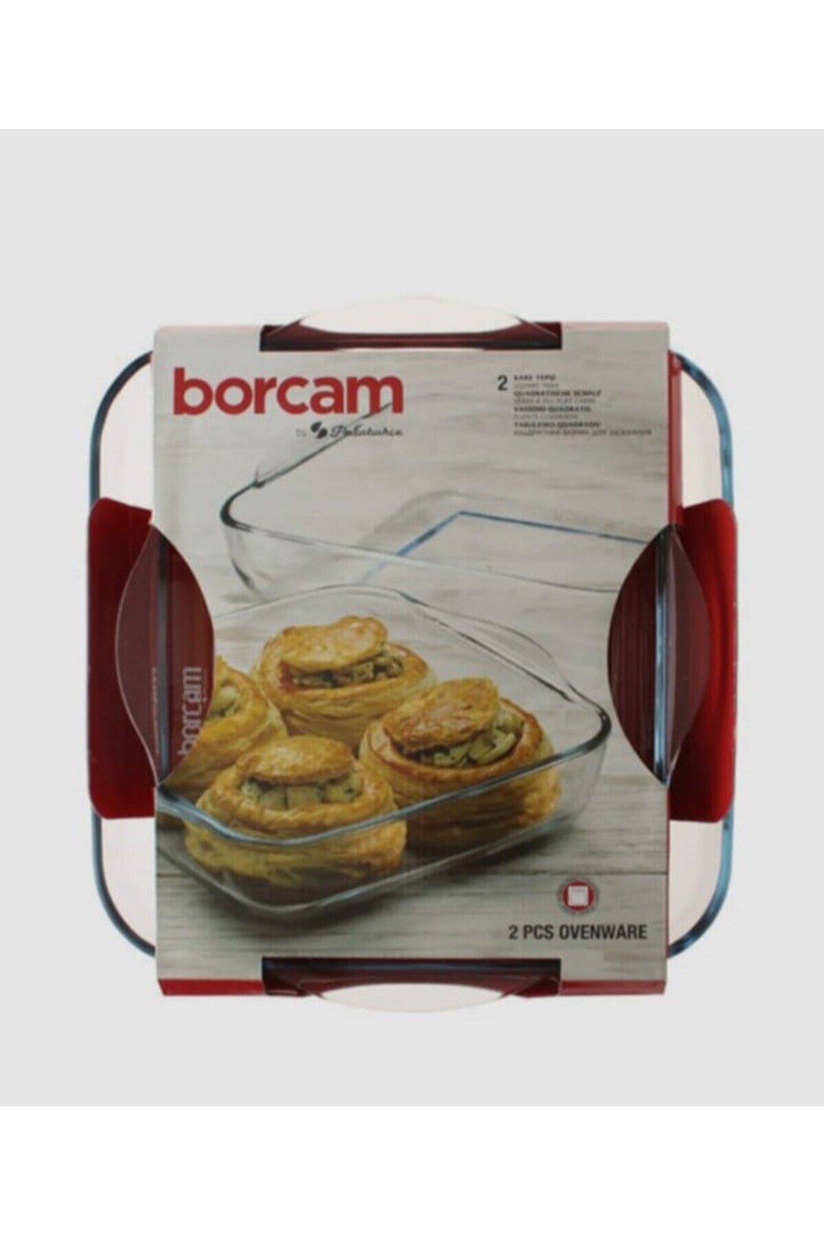 2'li Kare Borcam Seti – Fırın ve Sunum İçin İdeal